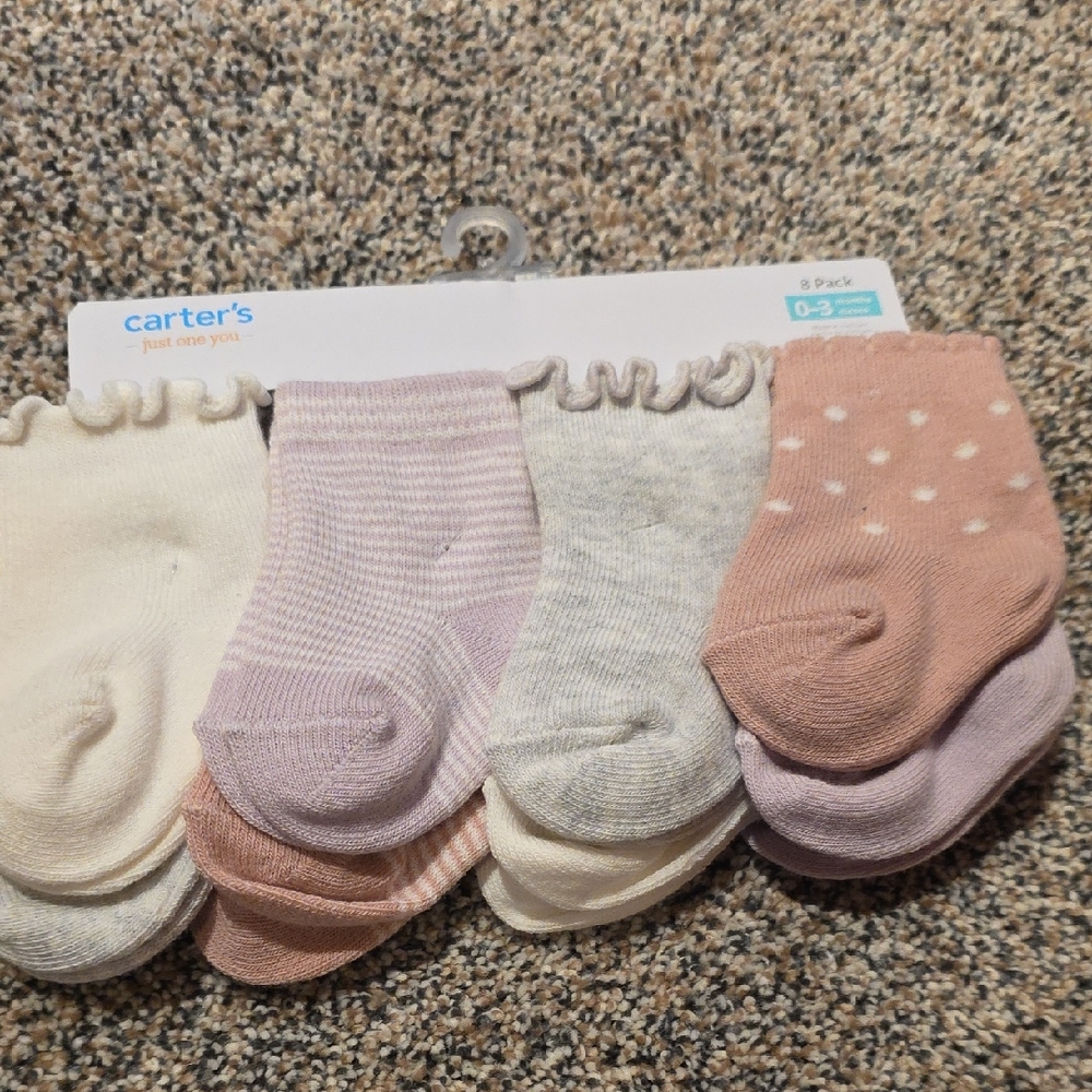 Carter's Cozy Socks 6-Pack - Cream, Pink, Gray